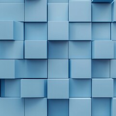 Transparent Cubes Pattern, Blue Glass Cube Background, Geometric 3d Crystals Mockup