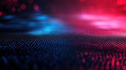 Wall Mural - abstract digital landscape with glowing blue and red lights.