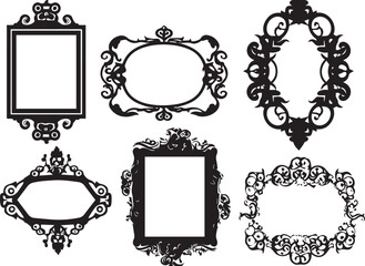 Wall Mural - Set frames. Hand drawn vector illustration