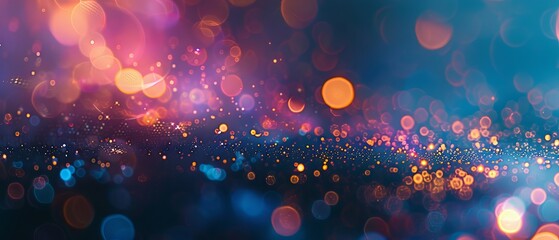 Wall Mural - abstract defocused bokeh light patterns on dark blue background for festive and elegant designs