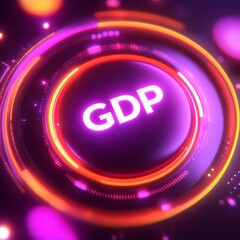 Poster - Dynamic digital dashboard, vibrant display of GDP growth trends, interactive graphs, engaging visuals, data-driven insights, modern analytics experience