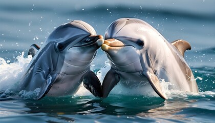 Playful Dolphin: Intelligent Marine Mammal Celebrating Social Bonds and Communication in Oceans Around the World