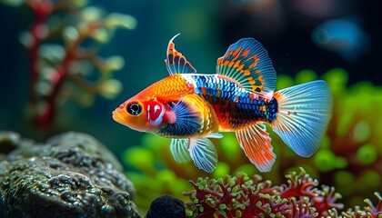 Vibrant Guppies: Colorful Freshwater Fish for Aquariums with Easy Care and Beautiful Patterns