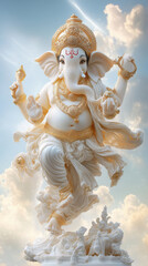 Sticker - lord ganesha sculpture in dancing pose