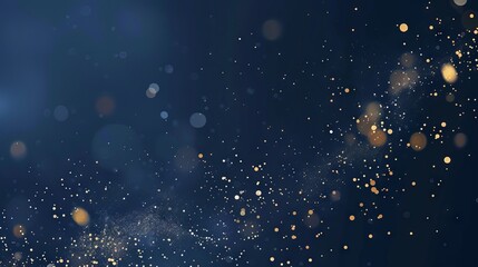 Wall Mural - enchanting abstract bokeh light effects sparkling on a navy blue background
