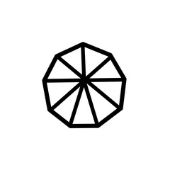 nonagon shaped line icon