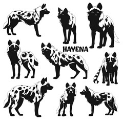 Wall Mural - HAYENA VECTOR ICON SILHOUETTE