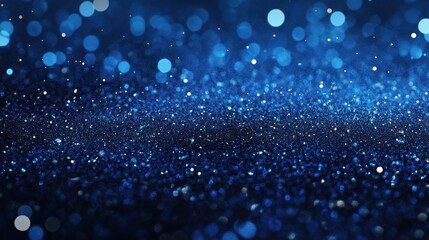 Wall Mural - A shimmering blue background with sparkling bokeh effects, ideal for designs and presentations.