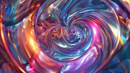 Poster - Photo of a shiny metallic patterned background with bright colors.