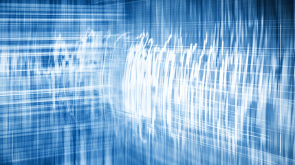 Poster - Abstract Blue Digital Grid