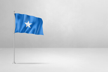 Wall Mural - Somalian flag isolated on white concrete wall background