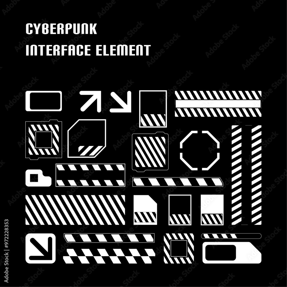 Cyberpunk Futuristic Interface Elements – Vector Pack for Sci-Fi Design ...