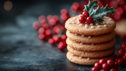 Wall Mural - Christmas cookies. Cookies with chocolate chips. Christmas decor.