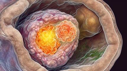 Cross-section of a Developing Oocyte within a Follicle