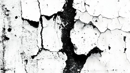 Wall Mural - Cracked and Peeling White Wall Texture Grunge Background