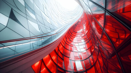 Wall Mural - Modern Architecture Red Glass Interior Design