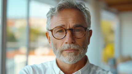 Portrait of a relaxed, self-confident middle-aged man with beard