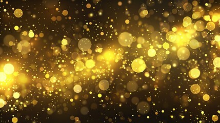 Wall Mural - golden bokeh lights abstract background with soft blurred glow for elegant and festive designs, perf