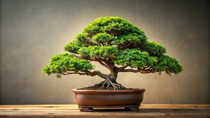 Wall Mural - Classic bonsai tree isolated on white background