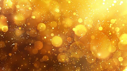 Wall Mural - golden bokeh blur abstract background with soft shimmering lights, perfect for festive designs, eleg
