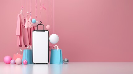 Poster - Personalized shopping experience, AI-driven recommendations, 3D illustration, customer engagement concept, copy space,