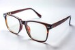 © Prasert - Clear panorama view eyeglasses with corrective lenses for myopia and astigmatism, tilted angle