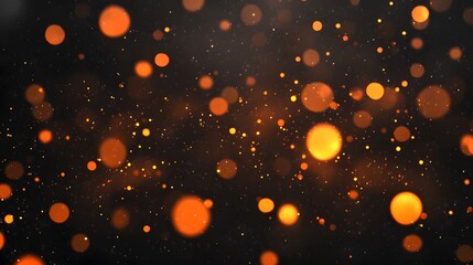 Poster - A Dazzling Display of Orange Lights Glimmering in a Dark, Enigmatic Atmosphere of Wonder