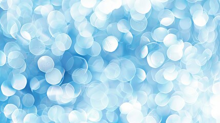 Wall Mural - soft light blue bokeh abstract background with glowing circular shapes and a dreamy blur effect, per