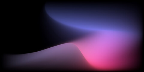 Poster - abstract colorful smooth curve gradient background with flowing purple, pink, blue, and violet colors blending smoothly on a black backdrop
