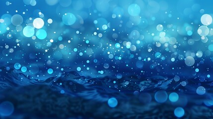 Wall Mural - underwater bokeh effect with soft blue gradient background, creating a tranquil and dreamy aquatic a