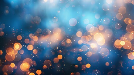 Wall Mural - abstract view of beautiful blue bokeh light effect design with sparkling circles and soft blur backg