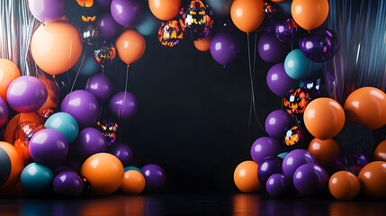 decorative balloon backdrop for halloween festival