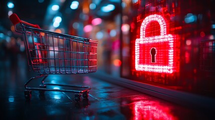  Secure Online Transactions Privacy Assurance, privacy assurance in online transactions with an image depicting a secure padlock icon beside a payment gateway or shopping cart, design 