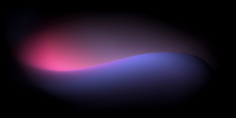 Poster - abstract colorful smooth curve gradient background with flowing purple, pink, blue, and violet colors blending smoothly on a black backdrop