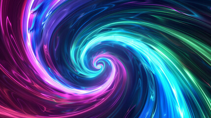 Wall Mural - Vibrant purple, blue, and pink spiral vortex with dynamic swirling motion, ideal for abstract and futuristic digital backgrounds or fantasy visuals.