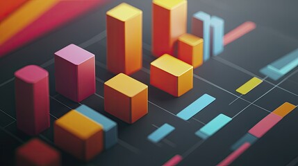 Poster - Top view of a 3D bar chart showing business cost categories, with plenty of space for text.