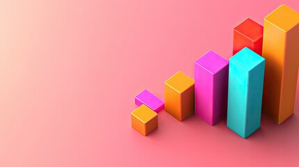 Poster - Top view of a 3D bar chart showing business cost categories, with plenty of space for text.