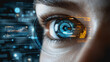 © Jirapong - Futuristic biometric eye with holographic HUD, data overlays, and digital tracking elements