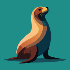 Wall Mural - sea lion, vector illustration flat 2