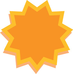 Poster - orange star shape with a layered design, conveying a sense of success and achievement