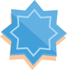 Poster - Eight pointed star representing quality guarantee, for retail purposes