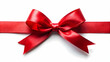 © Albaloshi - Bright red satin ribbon bow tied neatly on a white background, perfect for gift wrapping.Elegant red ribbon bow, ideal for festive celebrations and holiday decorations.Vibrant red