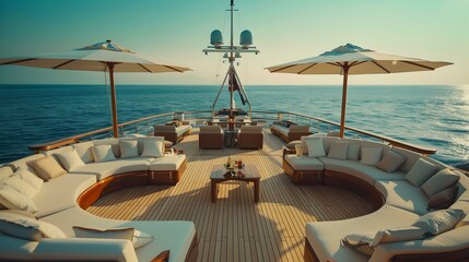 Sticker - Luxury Yacht Deck with Ocean View Summer Vacation