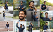 © Prostock-studio - A young Indian man engages in multiple activities outdoors, showcasing a range of emotions and interactions. He is seen working on a tablet, enjoying a drink, and celebrating successes