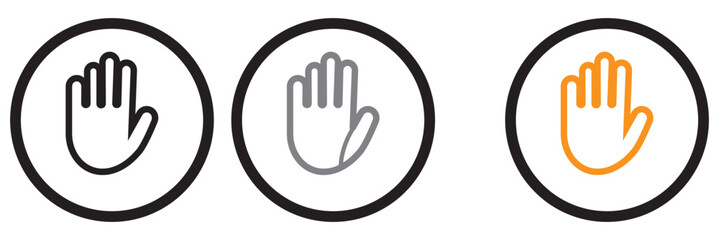 Hand icon set. hand vector icon, palm, click