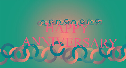 Wall Mural - Happy anniversary greeting card design