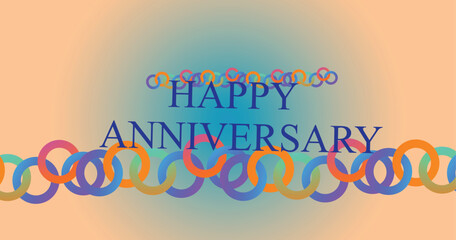 Wall Mural - Happy anniversary greeting card design