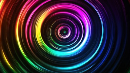 Canvas Print - swirling tunnel of rainbow colors