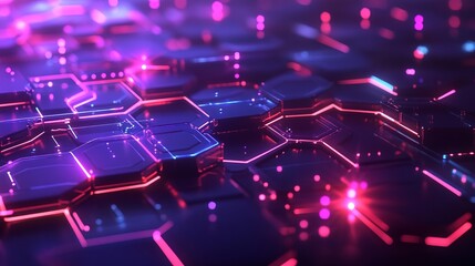 Aufkleber - Digital hexagon abstract background