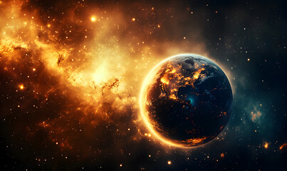 Wall Mural - graphics of space, planets, and astronauts on a white background.